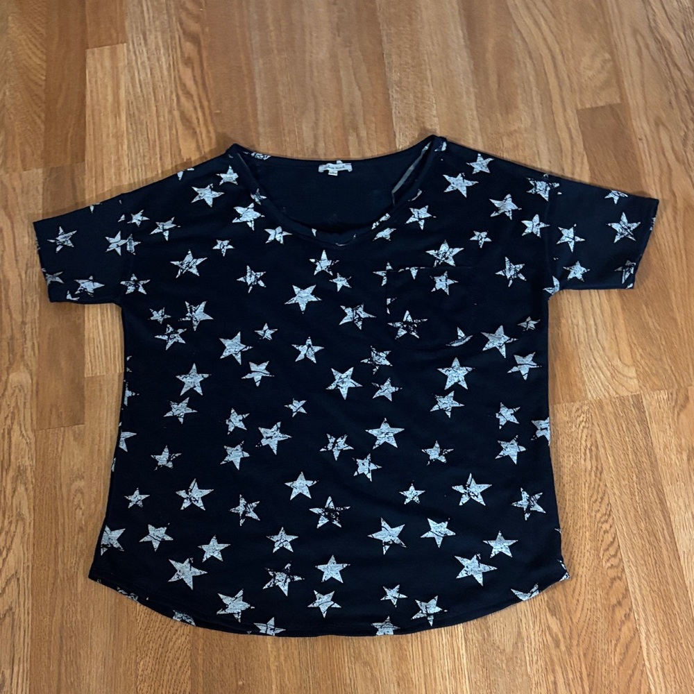 White Birch Black and white Top Large Short Sleeve